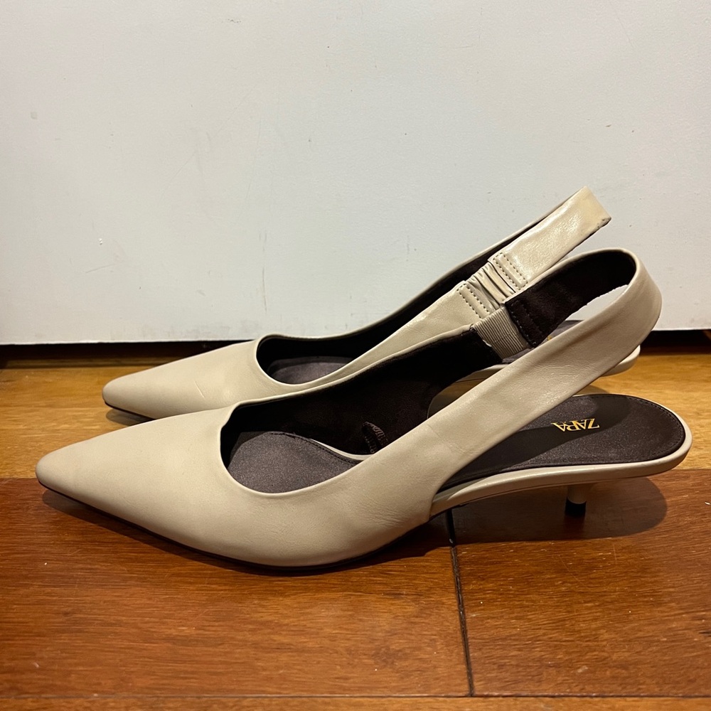Zara nude slingback kitten heel - Picture 5 of 12